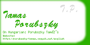 tamas porubszky business card